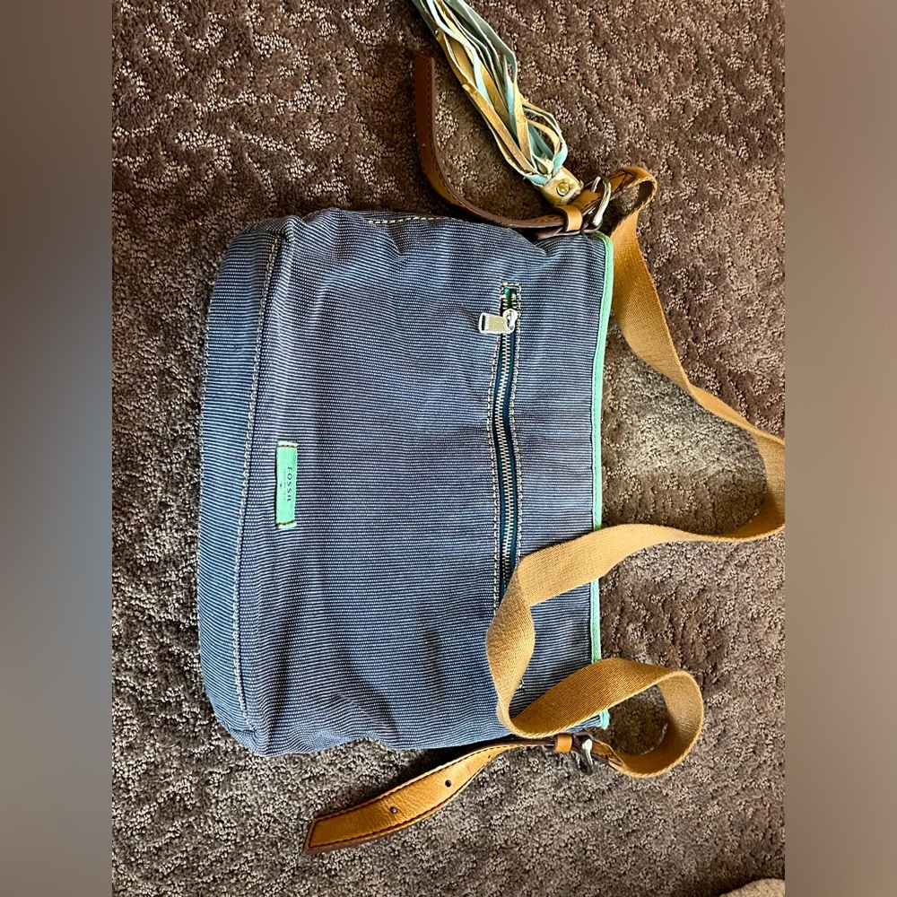 Navy striped Fossil bag